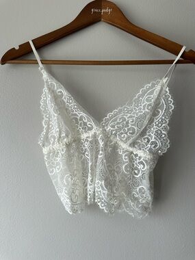 SHEIN White Lace Bralette Camisole